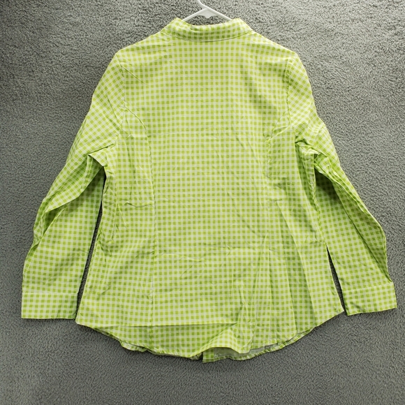 Jessica London Poplin Tunic Button Up Shirt Women's Plus Size 18W Plaid Green - Picture 10 of 13